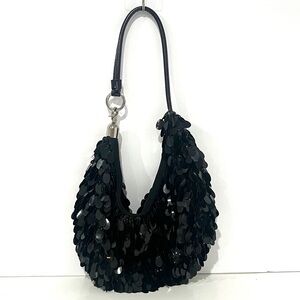 VINTAGE | Large Black Sequin Women's Bag Festival or Coachella Style